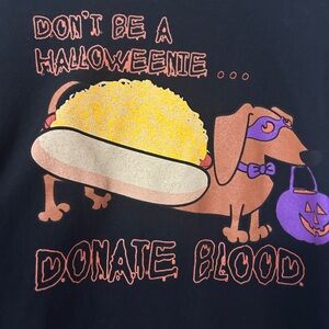 Halloween Dachshund Dog Graphic Tee - Donate Blood Design